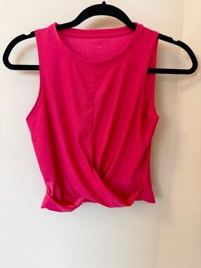 Beyond Yoga Pink Twist-Front Tank Top